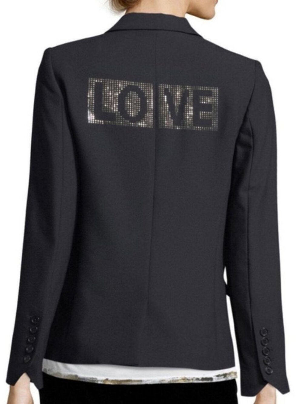 Women Zadig & Voltaire Victor Love Black (Item-706)1-Button Blazer Jacket 38US/M